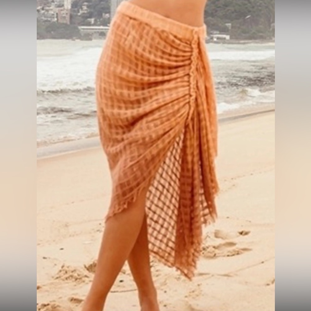 Z & L Europe Por De Sol Asymmetrical Midi Skirt Boho Beach Coverup